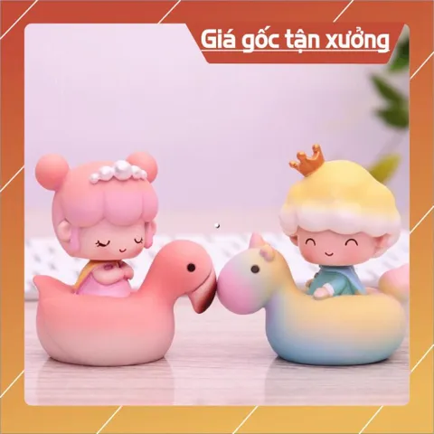 Trang trí bánh sinh nhật bánh kem cho bé - Hoàng tử, công chúa ngồi ngựa, Cặp đôi ngồi vịt
