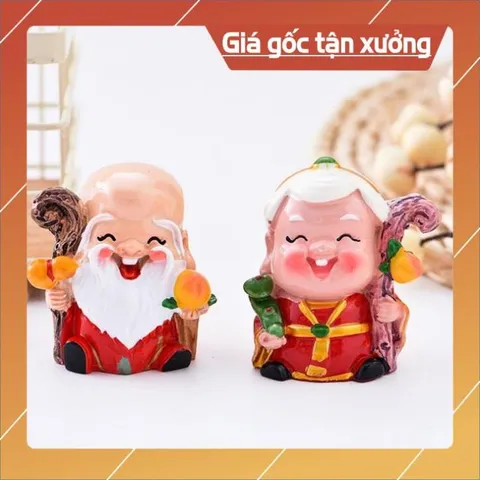 Phụ kiện trang trí bánh sinh nhật bánh kem - Cặp đôi ông bà thọ
