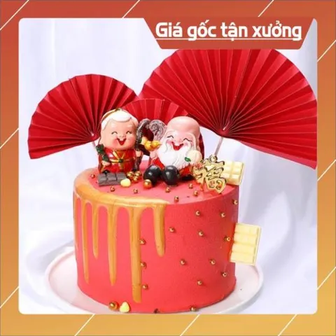 Phụ kiện trang trí bánh sinh nhật bánh kem - Cặp đôi ông bà thọ