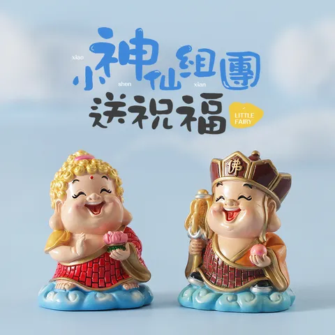 Đồ trang trí độc đáo hình tiên tài từ nhựa resin, phù hợp trang trí trong nhà, văn phòng, trang trí xe hơi, quà tặng thủ