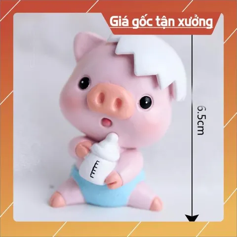 phụ kiện trang trí bánh kem [FREESHIP❤️] Cặp heo bình sữa