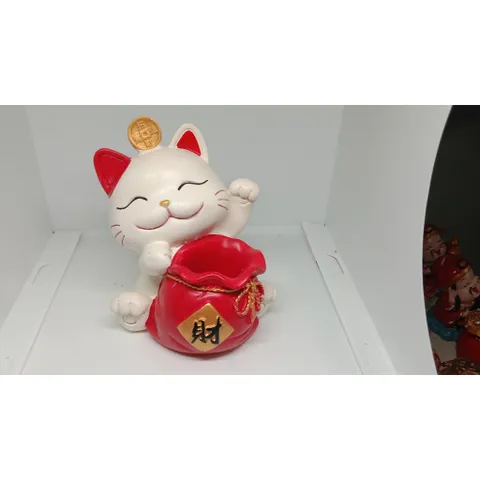 Mèo thần tài cắm bút. cắm hoa. Mèo may mắn mini trang trí nhà cửa, bàn làm việc, ô tô dễ thương