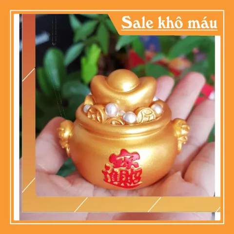 (06 mẫu) Bộ 02 tượng Thần Tài 7cm cao cấp kèm túi vàng và chân đế tam cấp vuông nhỏ