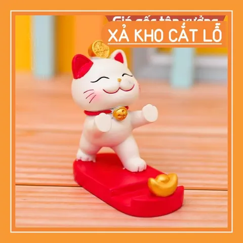 Giá đỡ điện thoại hình chú mèo may mắn trang trí nhà cửa, để ô tô tiện lợi 💕FREESHIP 50k💕 Linh Tinh 10k