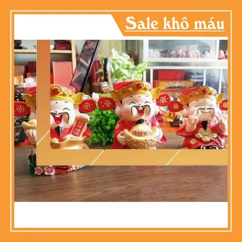 Tượng chibi Thần Tài ôm thỏi vàng 14cm