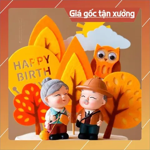 Phụ kiện bánh sinh nhật bánh kem - Cặp đôi ông bà đủ mẫu Trang Trí Bánh Sinh Nhật