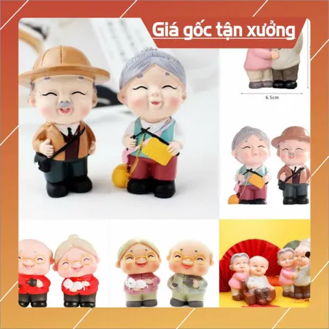 Phụ kiện bánh sinh nhật bánh kem - Cặp đôi ông bà đủ mẫu Trang Trí Bánh Sinh Nhật