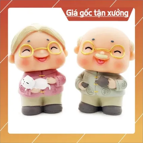 Phụ kiện bánh sinh nhật bánh kem - Cặp đôi ông bà đủ mẫu Trang Trí Bánh Sinh Nhật