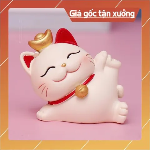 Tượng mèo cát tường trang trí ô tô, bàn làm việc đáng yêu dễ thương/ Mèo may mắn 💕FREESHIP 50k💕 Linh Tinh 10k