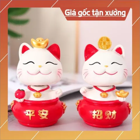 Tượng mèo cát tường trang trí ô tô, bàn làm việc đáng yêu dễ thương/ Mèo may mắn 💕FREESHIP 50k💕 Linh Tinh 10k