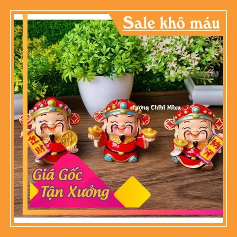 Bộ 03 tượng Thần Tài 7cm cao cấp