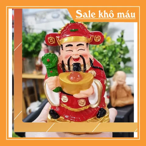Tượng Thần Tài mẫu đứng ôm đĩnh vàng 11.5cm