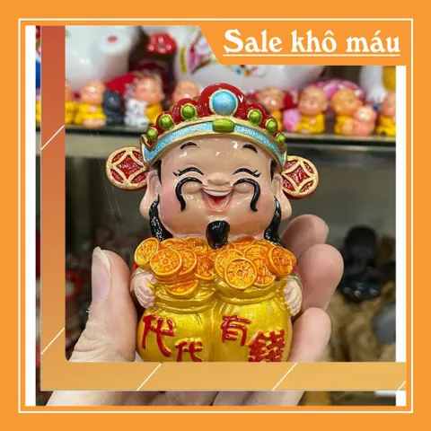 (Nhiều mẫu) Bộ 03 tượng Thần Tài 7cm cao cấp kèm đế tam cấp vuông nhỏ
