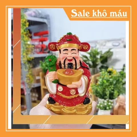 Tượng Thần Tài mẫu đứng ôm đĩnh vàng 11.5cm