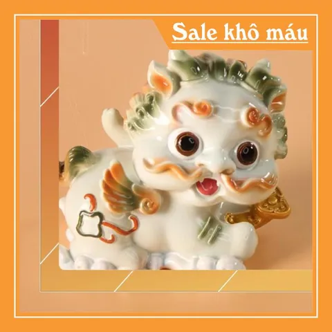 Bộ 02 tượng Kỳ Lân size lớn màu trắng