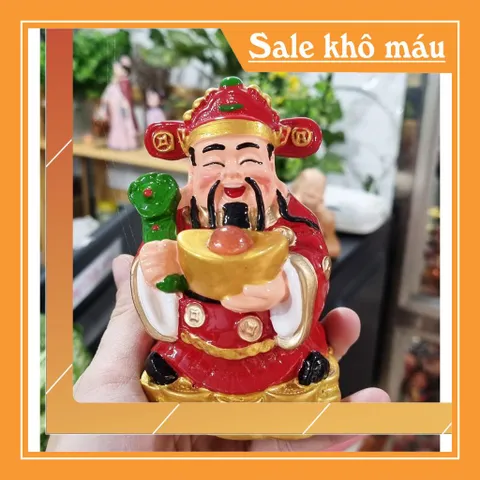 Tượng Thần Tài mẫu đứng ôm đĩnh vàng 11.5cm