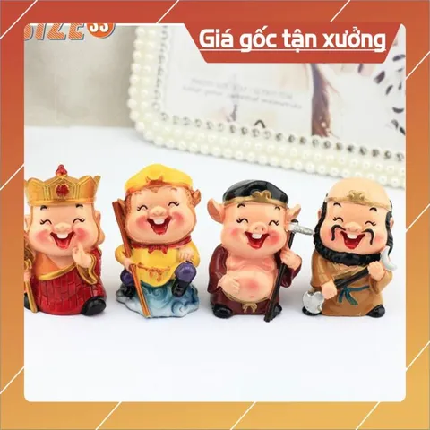 Bộ 4 Thầy Trò Tây Du Ký cao cấp Tượng mini trang trí Xe hơi Bàn làm việc