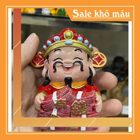(Nhiều mẫu) Bộ 03 tượng Thần Tài 7cm cao cấp kèm đế tam cấp vuông nhỏ