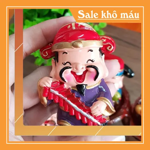 Bộ tượng Ngũ Phúc cao cấp kèm chậu cây và chân đế đứng 6 ô