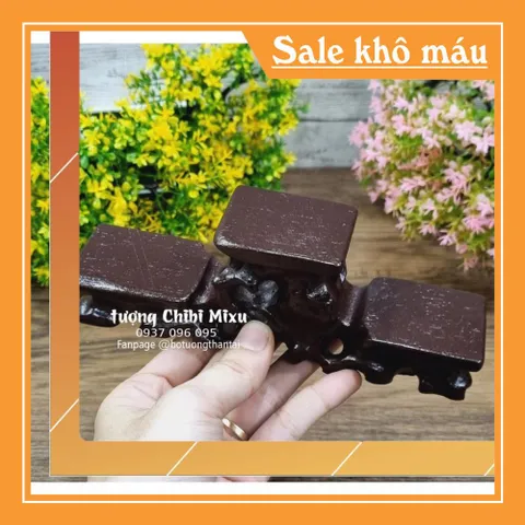 (Nhiều mẫu) Bộ 03 tượng Thần Tài 7cm cao cấp kèm đế tam cấp vuông nhỏ