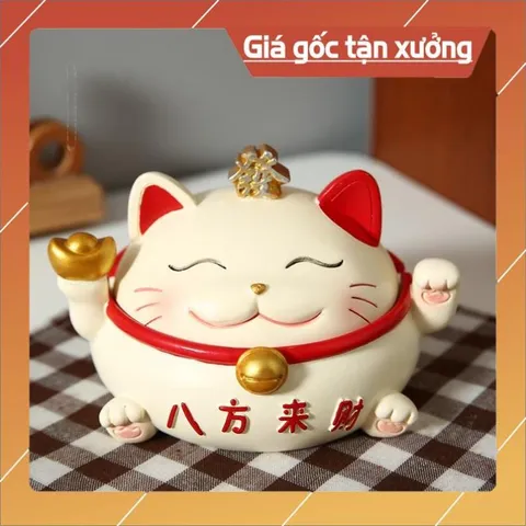 Tượng mèo may mắn trang trí ô tô, bàn làm việc dễ thương đựng đồ tiện ích 💕FREESHIP 50k💕 Linh Tinh 10k