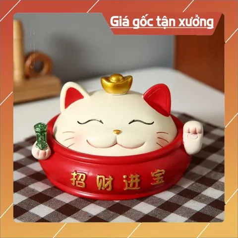 Tượng mèo may mắn trang trí ô tô, bàn làm việc dễ thương đựng đồ tiện ích 💕FREESHIP 50k💕 Linh Tinh 10k