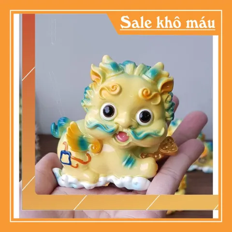 Bộ 02 tượng Kỳ Lân size lớn màu vàng