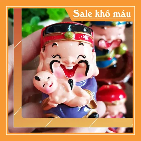 Bộ tượng Ngũ Phúc cao cấp kèm chậu cây và chân đế đứng 6 ô