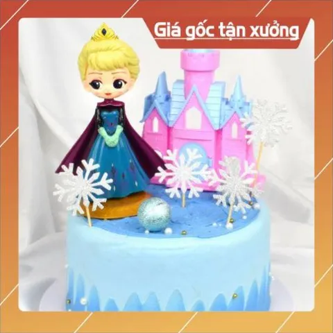 Phụ kiện trang trí bánh sinh nhật bánh kem - Tượng công chúa ANNA đội vương miện nhựa