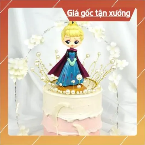 Phụ kiện trang trí bánh sinh nhật bánh kem - Tượng công chúa ANNA đội vương miện nhựa