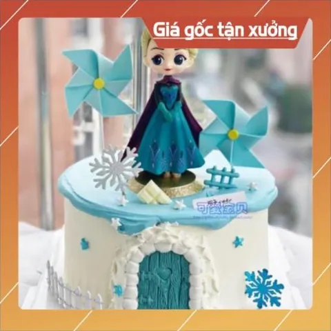 Phụ kiện trang trí bánh sinh nhật bánh kem - Tượng công chúa ANNA đội vương miện nhựa