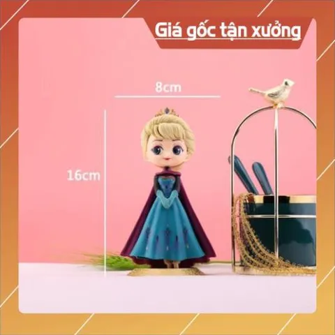 Phụ kiện trang trí bánh sinh nhật bánh kem - Tượng công chúa ANNA đội vương miện nhựa
