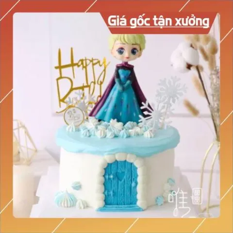 Phụ kiện trang trí bánh sinh nhật bánh kem - Tượng công chúa ANNA đội vương miện nhựa