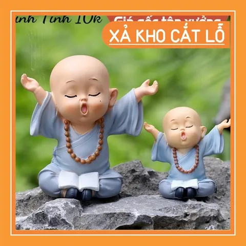 Tượng chú tiểu mini đáng yêu mang lại bình yên trang trí nhà cửa, ô tô 💕FREESHIP 50k💕 - Linh Tinh 10k