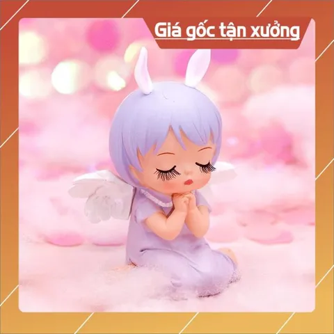 Phụ kiện bánh sinh nhật bánh kem - cặp đôi bé thiên thần có cánh ( 2 bé )