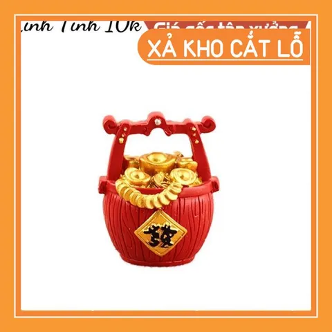 Phụ kiện thỏi vàng, hũ vàng trang trí kèm tượng 💕FREESHIP 50k💕 Linh Tinh 10k