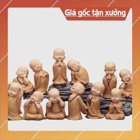 Bộ tượng chú tiểu 12 dáng 7cm