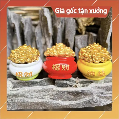 Hủ đựng muối gạo, bát tụ bảo ban tài lộc, may mắn, màu sắc tươi chuẩn đẹp