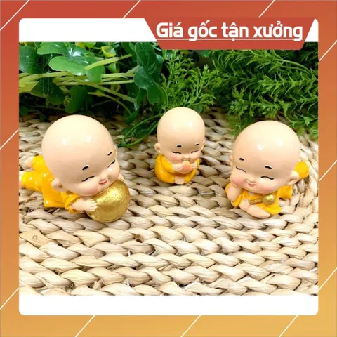 Bộ 3 tượng chú tiểu Tiên Đồng Tài Lộc Phúc Đức (Hình Thật - Video Thật)