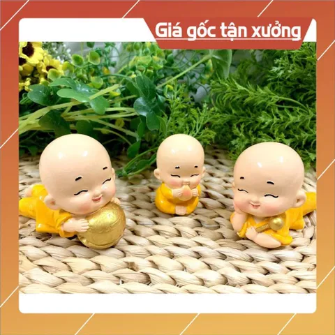 Bộ 3 tượng chú tiểu Tiên Đồng Tài Lộc Phúc Đức (Hình Thật - Video Thật)