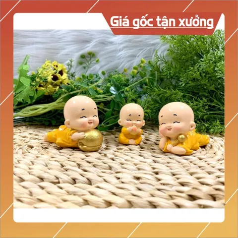 Bộ 3 tượng chú tiểu Tiên Đồng Tài Lộc Phúc Đức (Hình Thật - Video Thật)