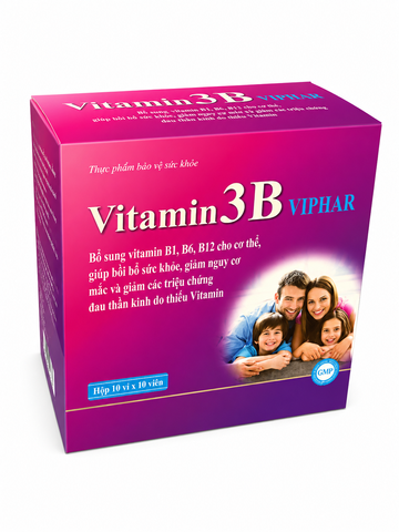 Vitamin 3B Viphar Bổ Sung Vitamin B1 B6 B12 - Hộp 100 Viên