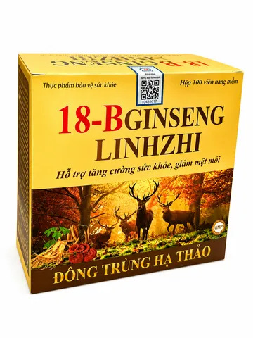 Viên Uống 18B Gingseng Linhzhi Chiết Xuất Đông Trùng Hạ Thảo Hỗ Trợ Tăng Cường Sức Khỏe - Hộp 100 Viên