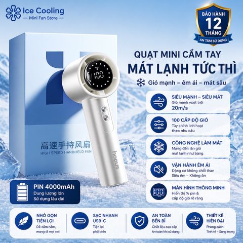 Quạt cầm tay mini turbo pin 4000mAh!