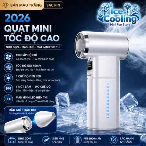 [YZ-Y15] Quạt bạo lực siêu mạnh 6.000mAh YZ-Y15 Tốc Độ 10m/s 2026 - Quạt Mini 199tốc độ - Pin Dùng Cực Lâu
