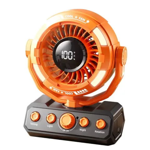 {Flash Sale}ICECOOLING-Quạt Tích Điện Remax RS-ZF09 20000mAh – Quạt Camping 100 Cấp Gió,Điều Khiển Từ Xa,Có Đèn LED-2026