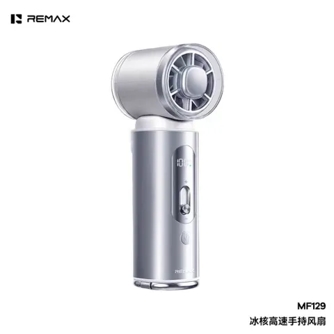 [ Nhập Khẩu]Quạt Cầm Tay REMAX MF129 Chính Hãng 10000mAh – kiêm sạc dự phòng,100 Cấp Gió, Sạc Nhanh 22.5W, Có Sò Lạnh