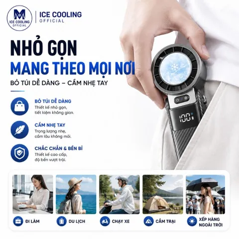 [Nhập Khẩu]Quạt Cầm Tay Làm Lạnh KIMPILIVE YF19 Chính Hãng | Pin 10000mAh | Sò Lạnh TEC Bán Dẫn - Vỏ Carbon Cao Cấp