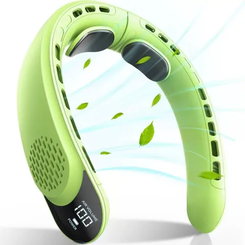 {Flash Sale}ICECOOLING-Quạt đeo cổ 4000mAh -Quạt mini không cánh 3 cấp gió – Quạt làm mát đeo cổ pin trâu, màn hình LED