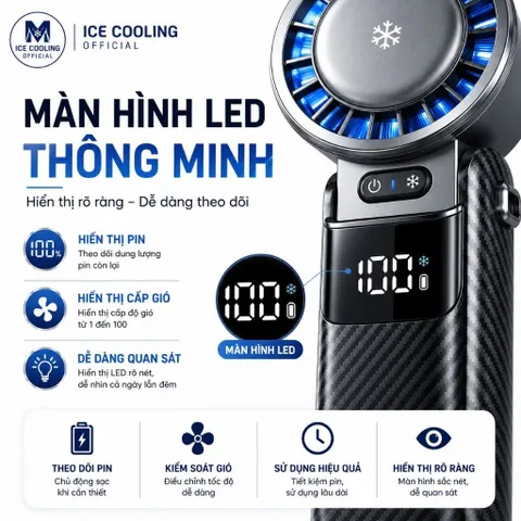 [Nhập Khẩu]Quạt Cầm Tay Làm Lạnh KIMPILIVE YF19 Chính Hãng | Pin 10000mAh | Sò Lạnh TEC Bán Dẫn - Vỏ Carbon Cao Cấp